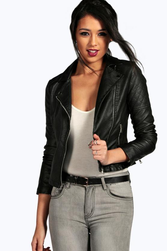 Torah Faux Leather Biker Jacket